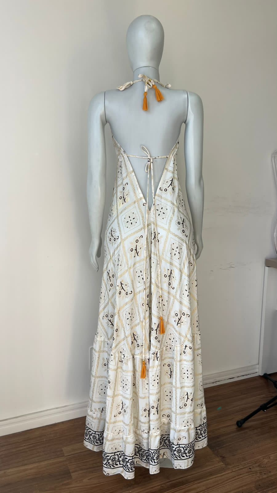 Vestido Longo Frente Única Diamond Cream