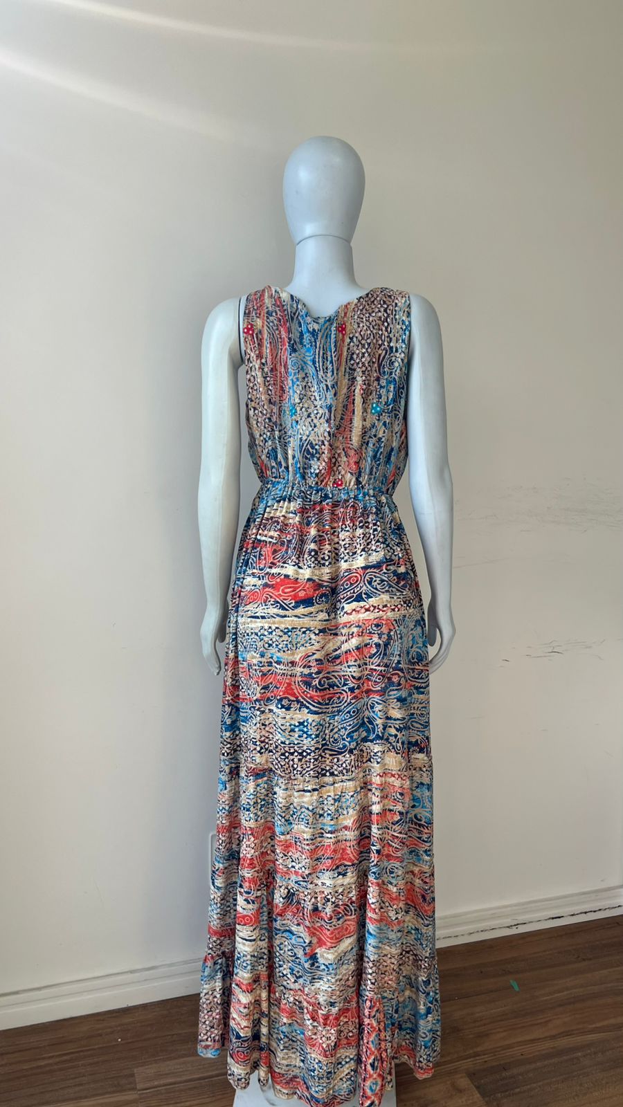 Vestido Longo Paisley Azure Sunset