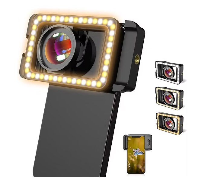 APEXEL Lente macro de teléfono 15X para teléfono, lente macro de teléfono 15X