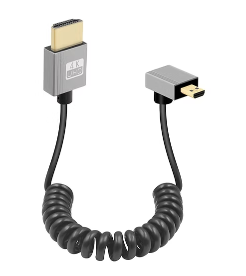 Cable micro HDMI a HDMI en espiral 4k