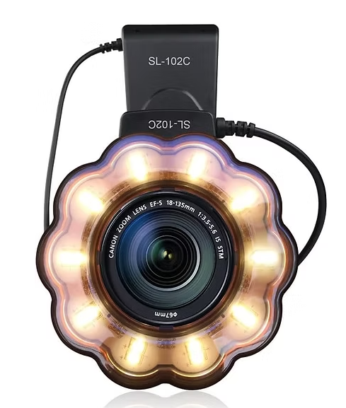 Anillo LED macro con control de brillo