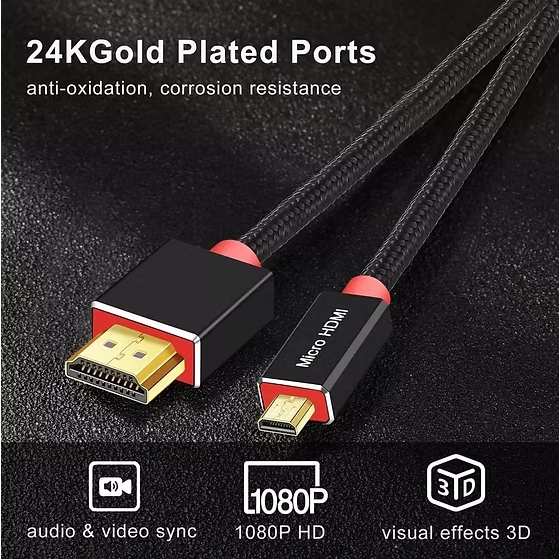 Cable micro HDMI a HDMI de alta velocidad 4K 60Hz con ARC