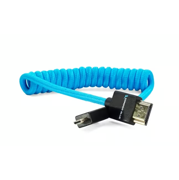KONDOR BLUE Cable trenzado micro HDMI a HDMI 4K en espiral corto delgado