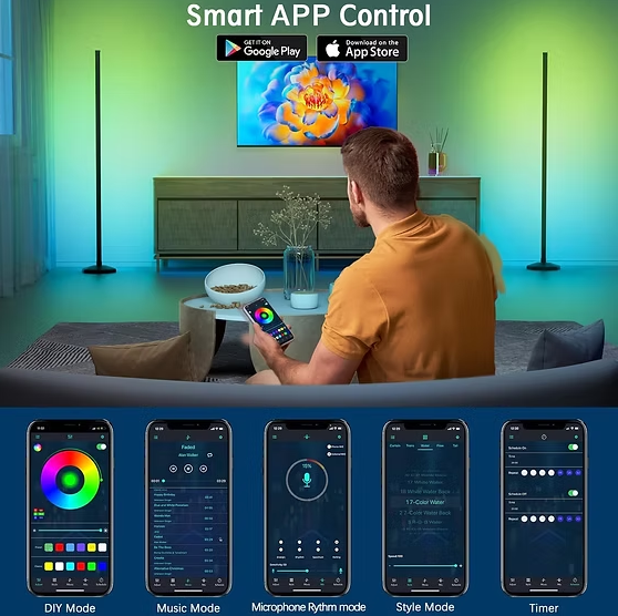 Lámpara de pie de esquina LED