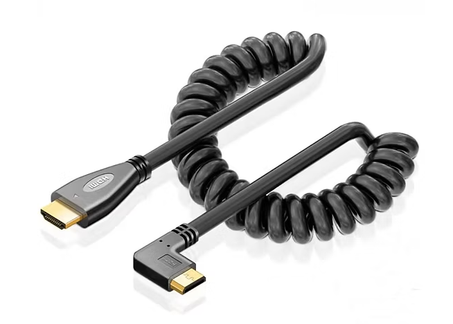 Cable en espiral Mini HDMI a HDMI premium de 6.6 pies V2.0 - Ultra HD 4K 60Hz