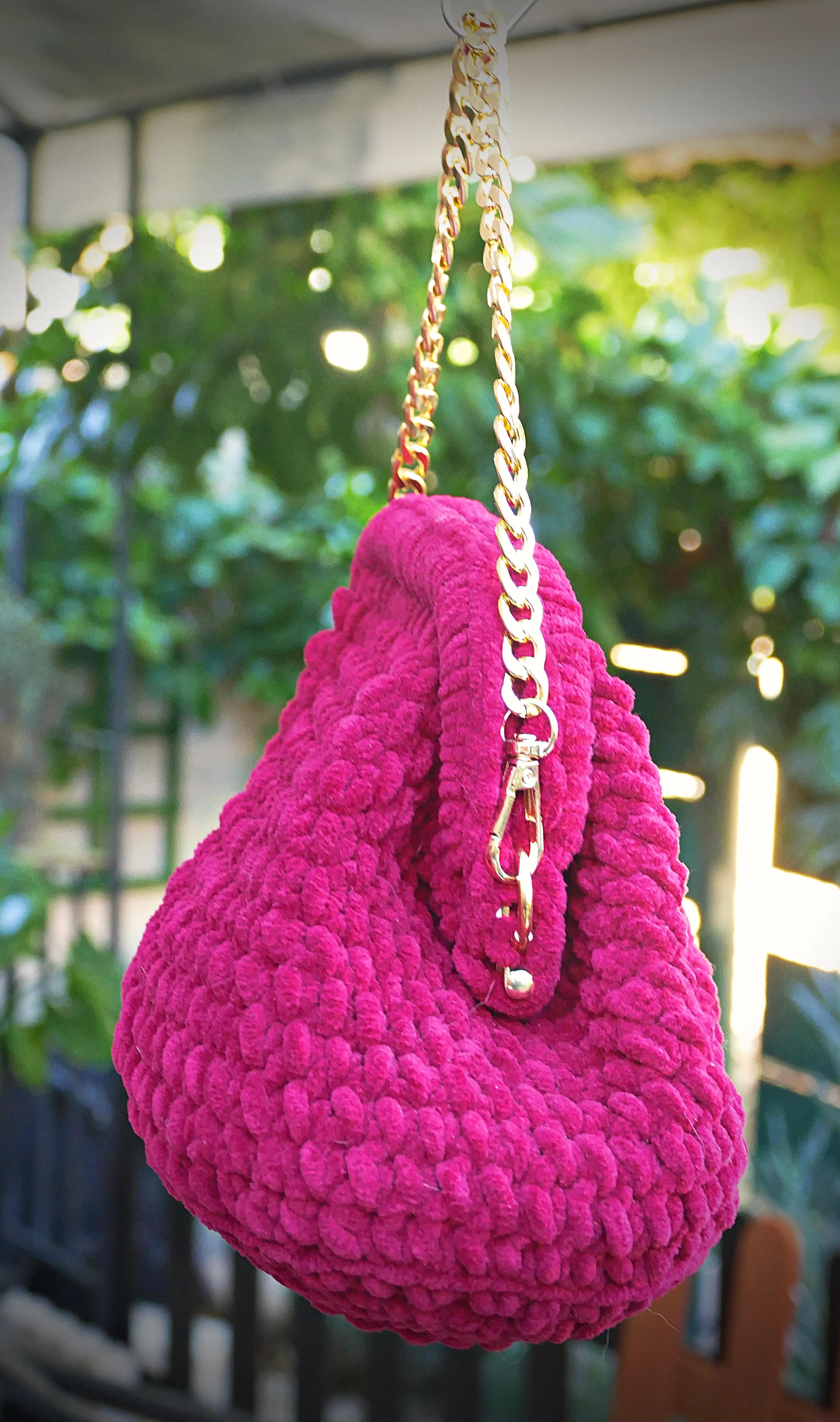 Bolso en Crochet bordeaux de Chenilla