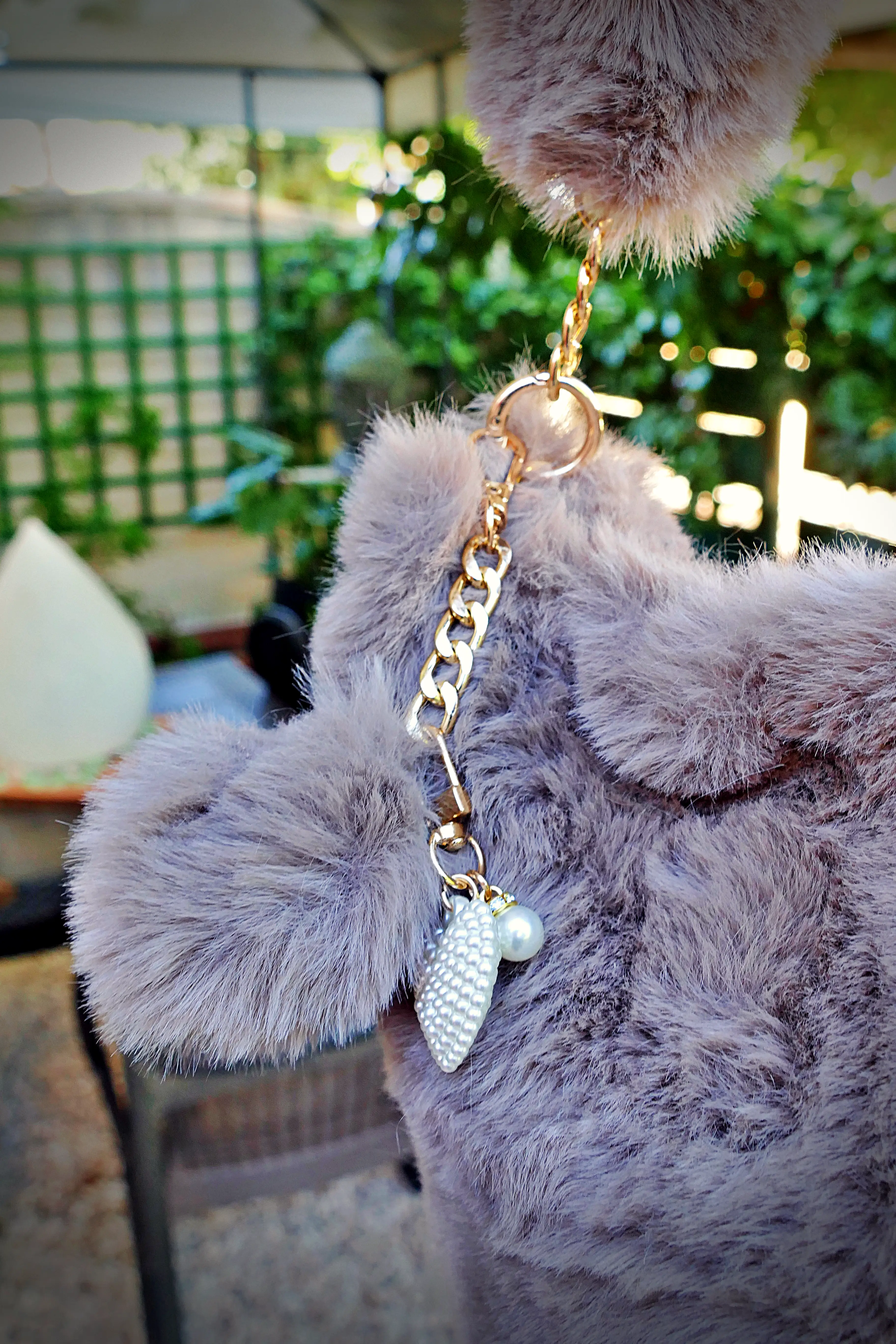 Bolso de pelo ecologico beige oscuro