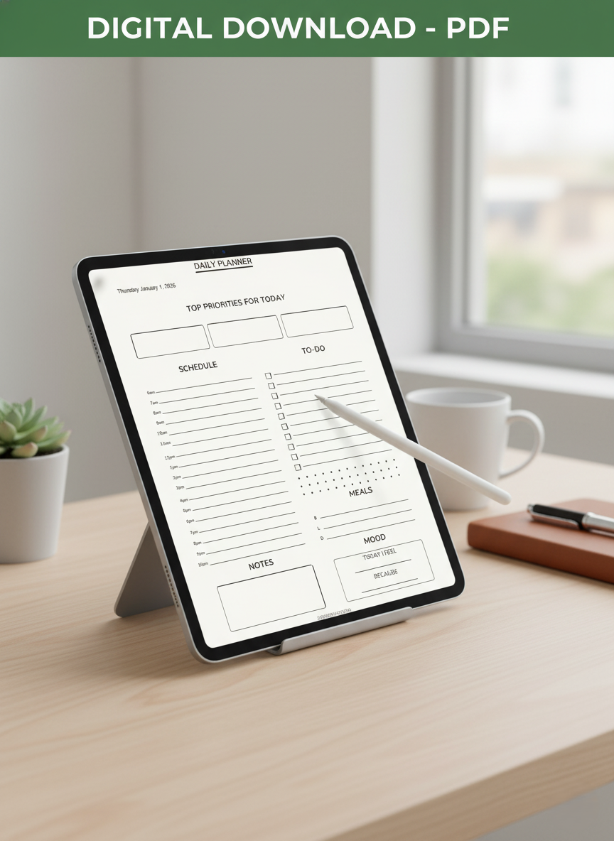 2026 Digital Planner | iPad GoodNotes | Hyperlinked PDF | Daily, Weekly, Monthly |