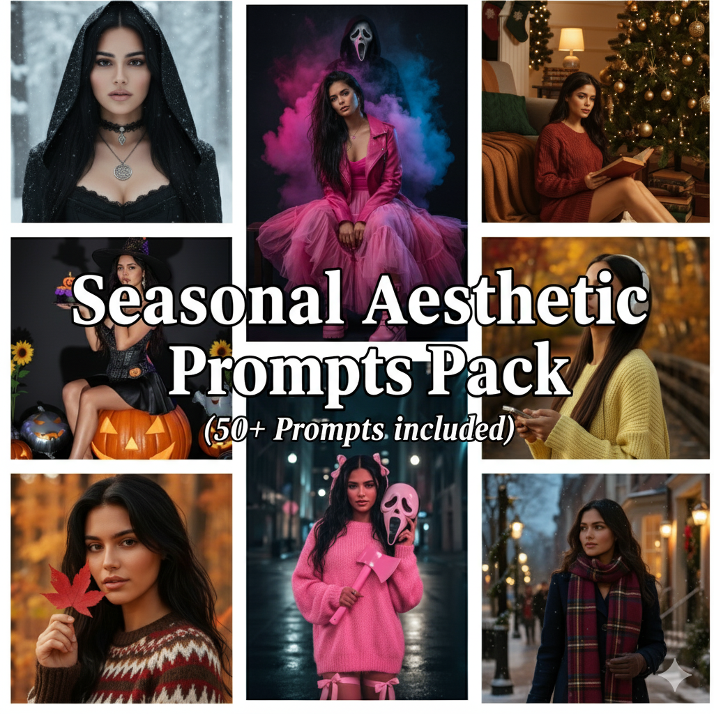 Stop Wasting Time on Professional Photoshoot | 101 Gemini Prompts for Instagram | Aesthetic AI Photos | Halloween, Autumn, Winter, Christmas