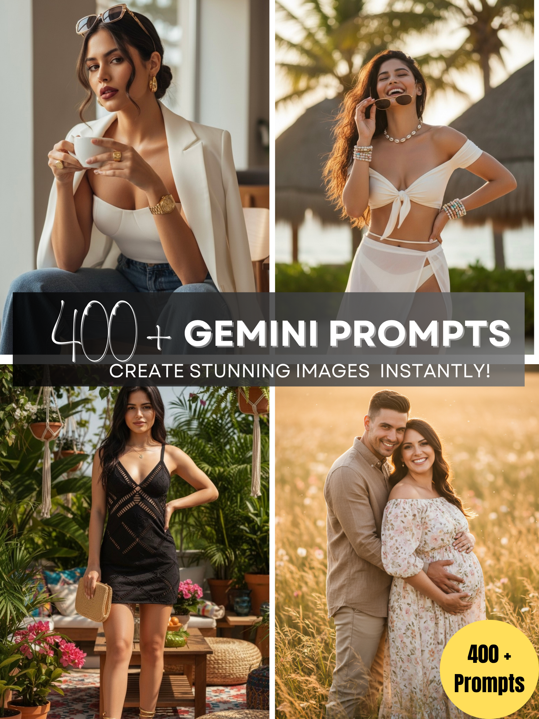 400+ Gemini AI Art Prompts: Photorealistic Image Bundle (Digital Download)