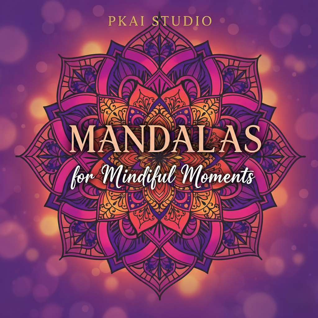 50 Page Mandala Adult Coloring Book Printable | Stress Relief Coloring Pages | Mindfulness Gift | Zen Art Therapy | Instant Download | JPG