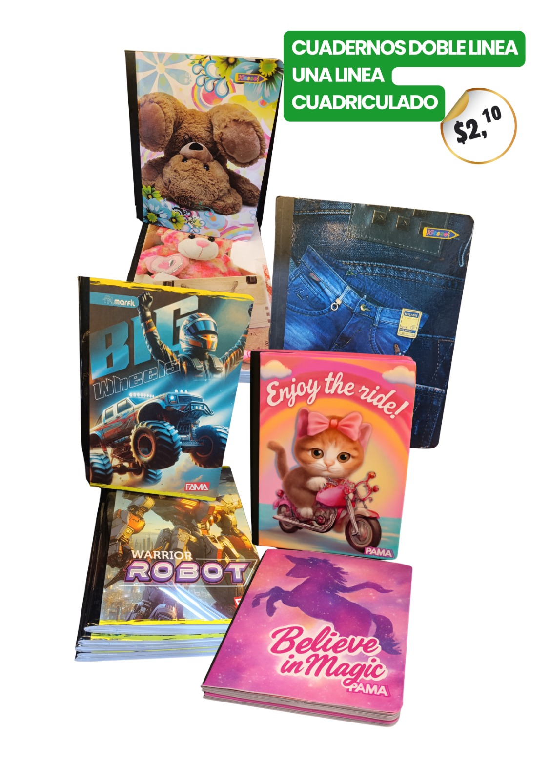 Cuadernos escolares variados