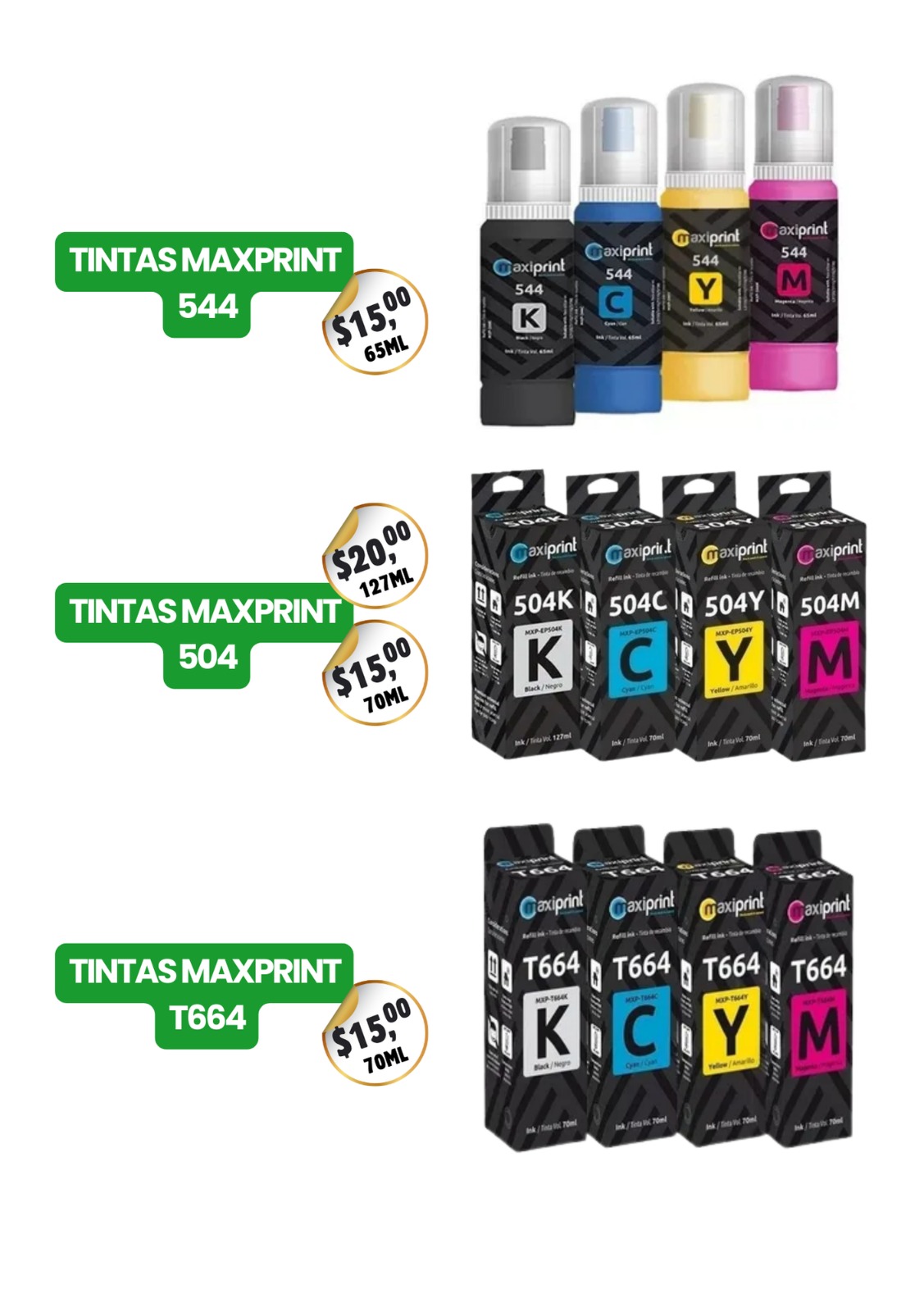 Tinta Maxprint para impresoras