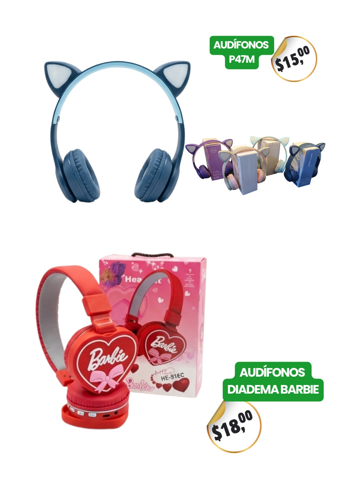 Audífonos Diadema Barbie