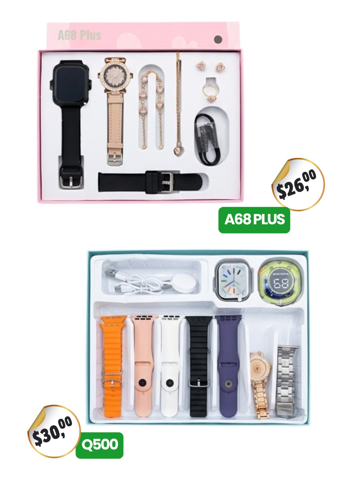 Set de Relojes y Accesorios A68 Plus