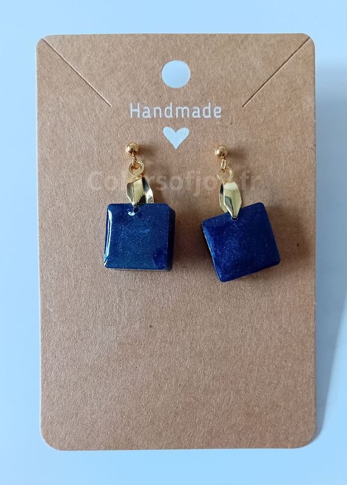 Boucles d’oreilles Précieuses Bleues