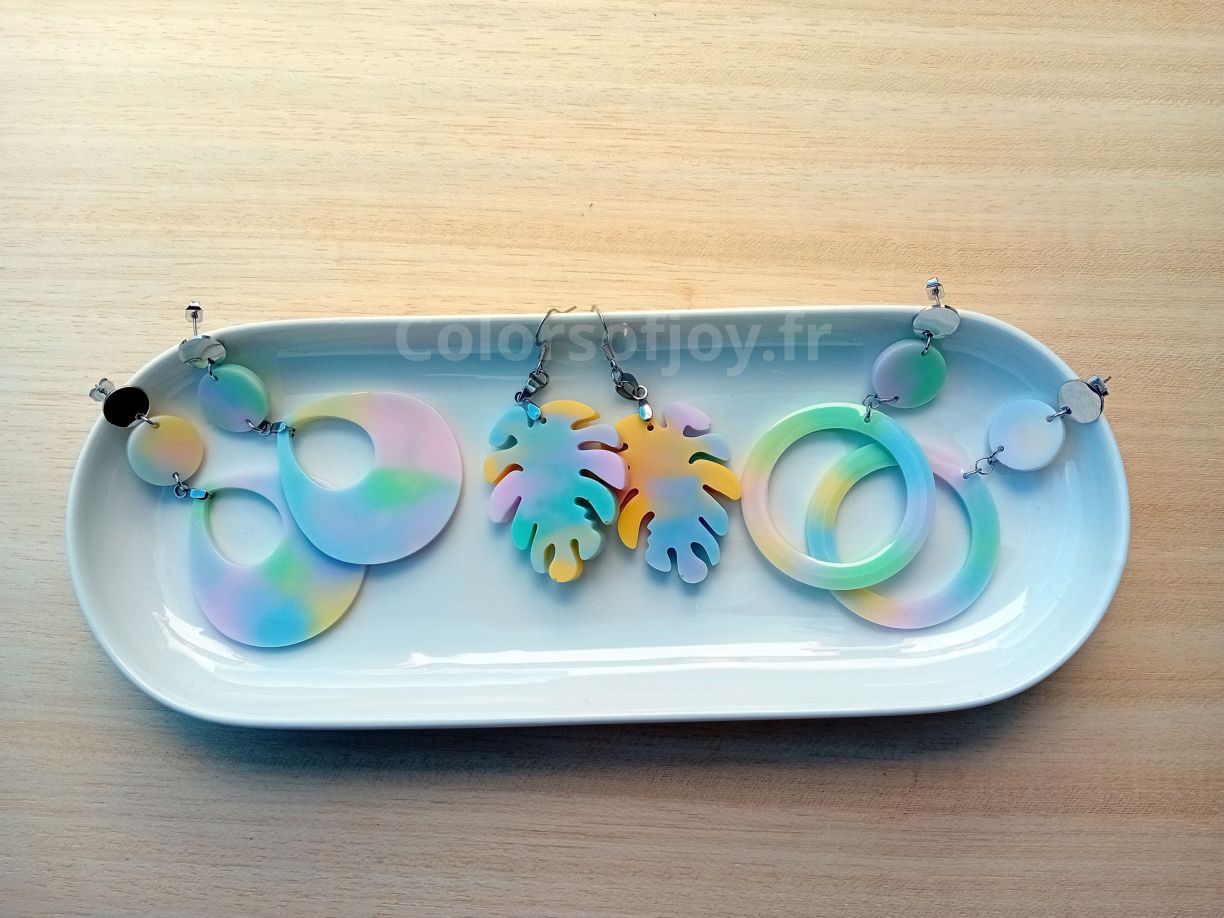 Boucles d’oreilles Arc-en-ciel Pastel