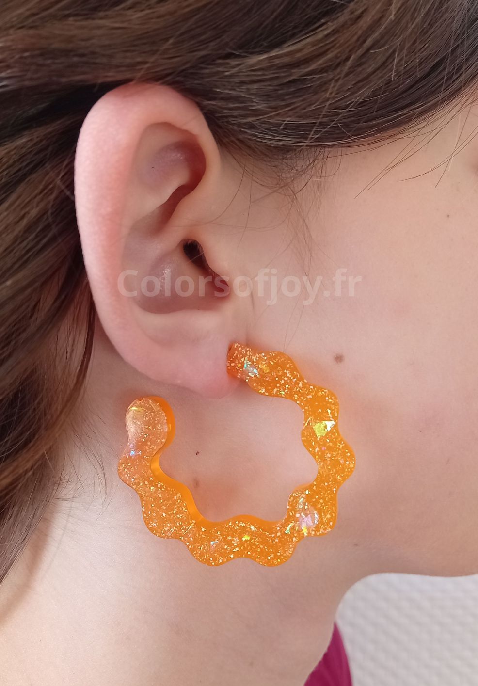 Créoles Oranges à Paillettes