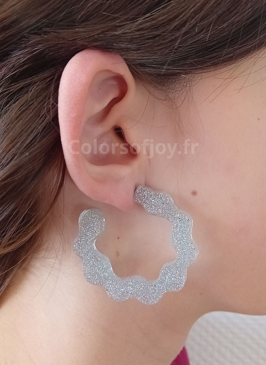 Créoles Argentées à Paillettes
