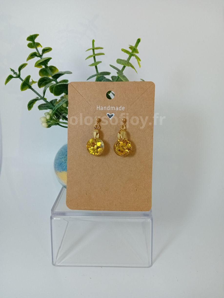 Boucles d’oreilles Dorées à Paillettes