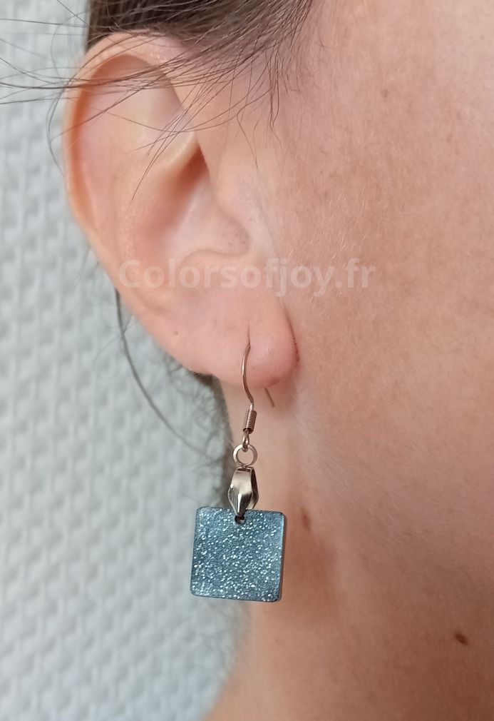 Boucles d’oreilles Argentées à Paillettes