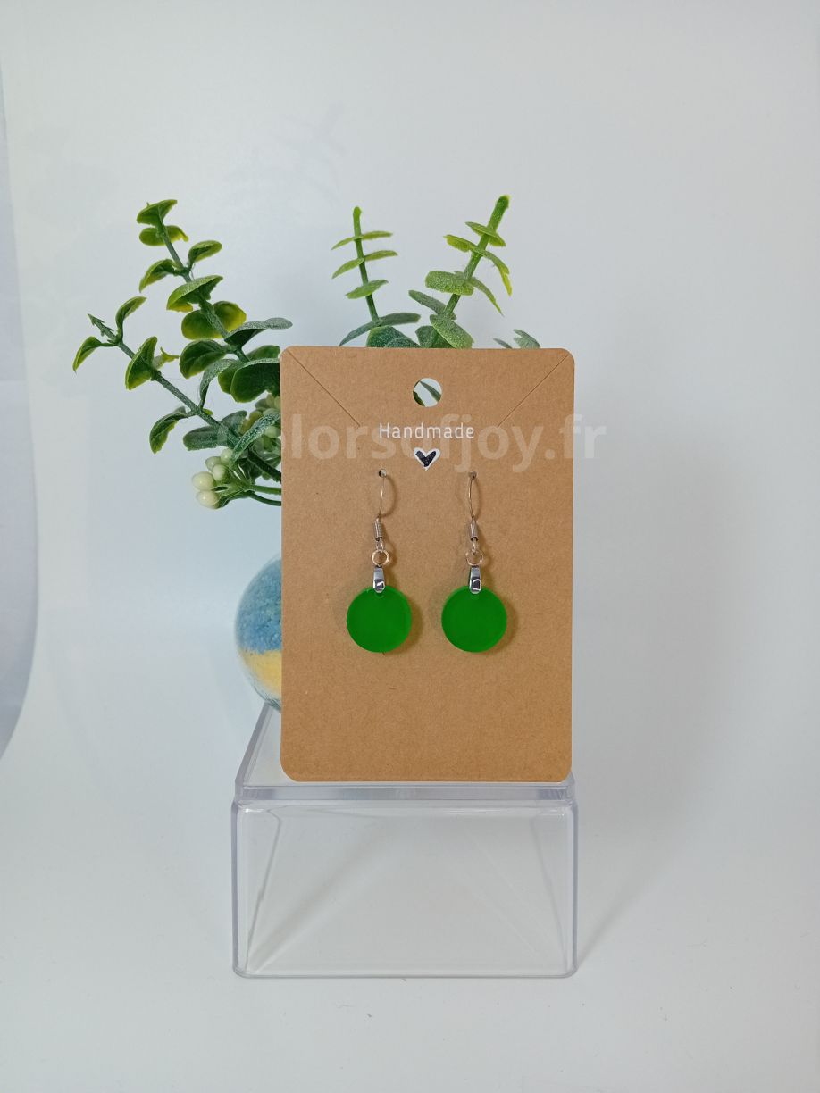 Boucles d’oreilles Vertes translucides