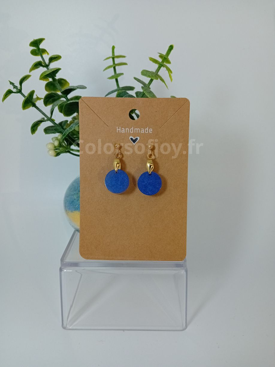 Boucles d’oreilles Bleues irisées