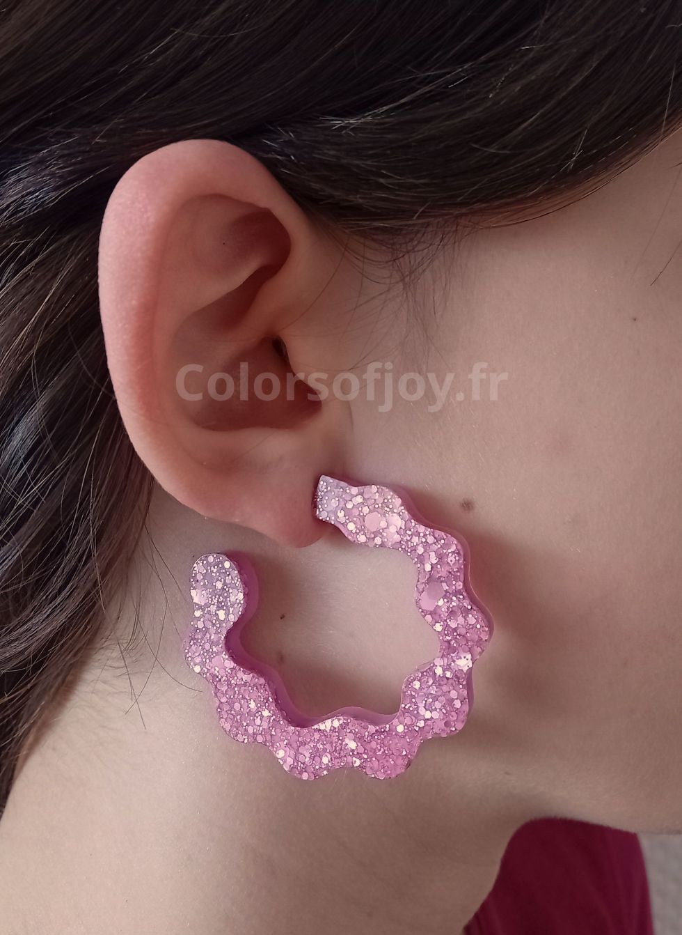 Créoles Roses à Paillettes