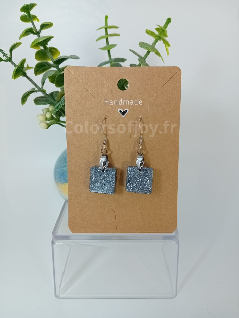 Boucles d’oreilles Argentées à Paillettes