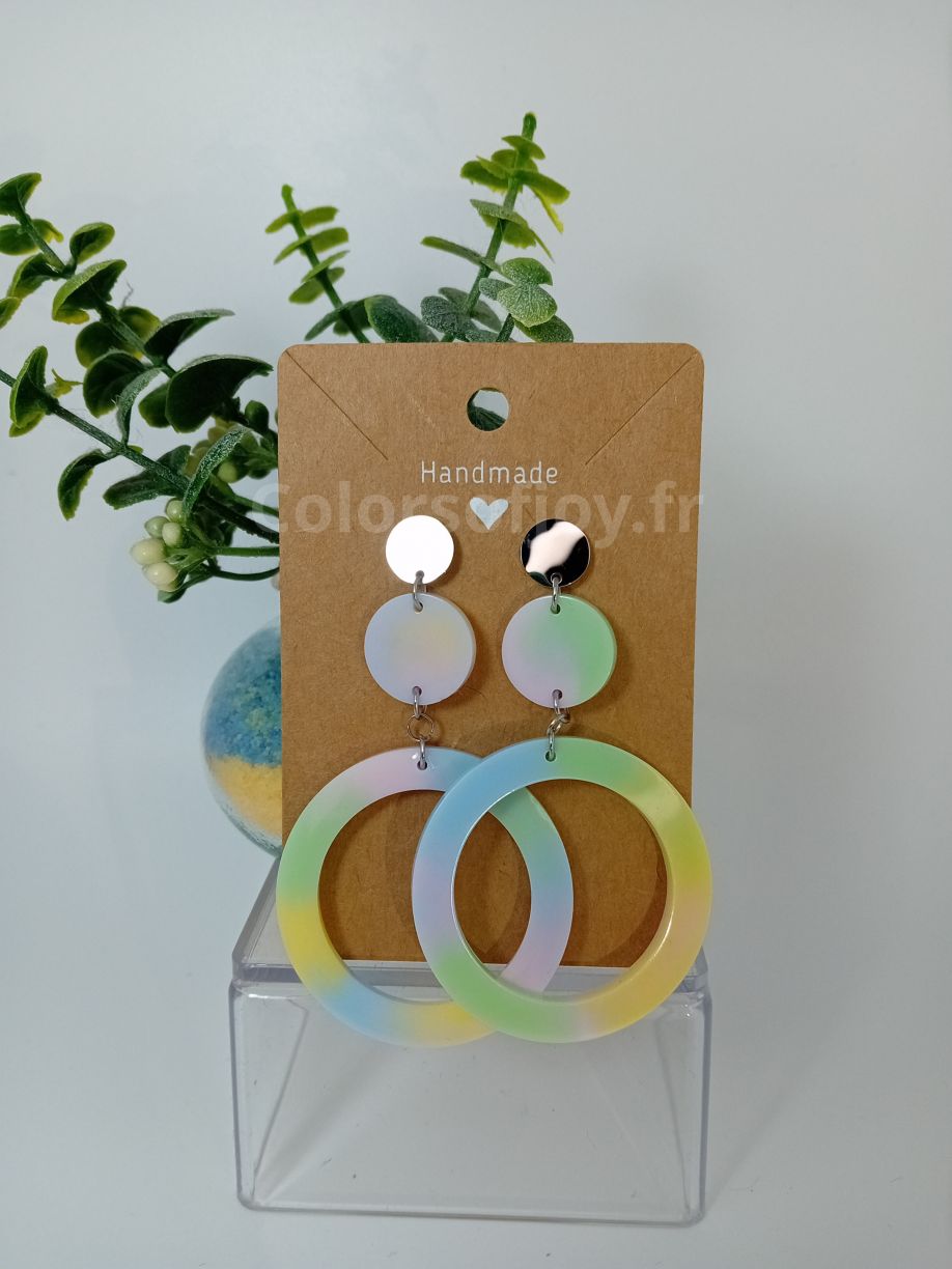 Boucles d’oreilles Arc-en-ciel Pastel