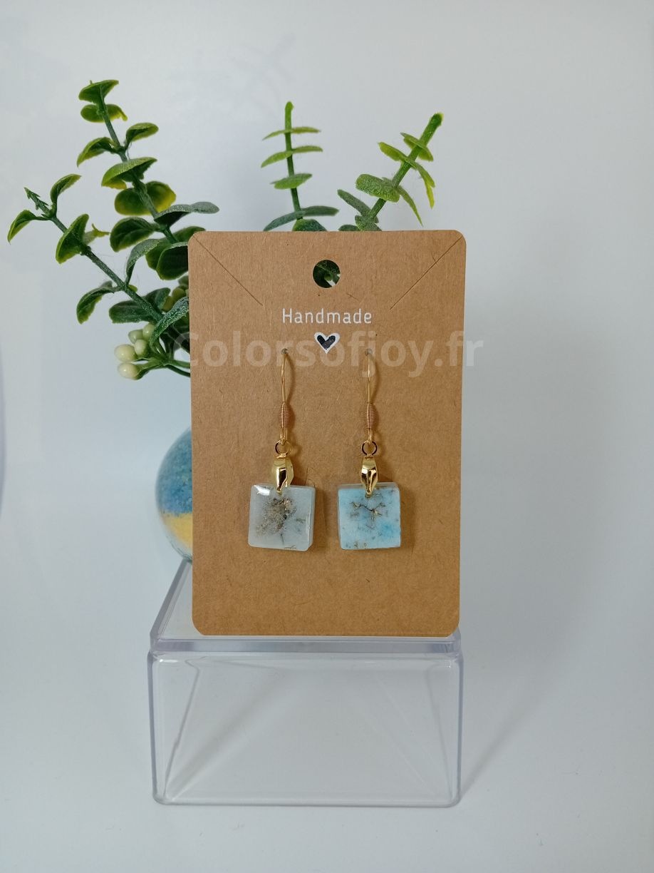 Boucles d’oreilles Précieuses Blanches et Dorées