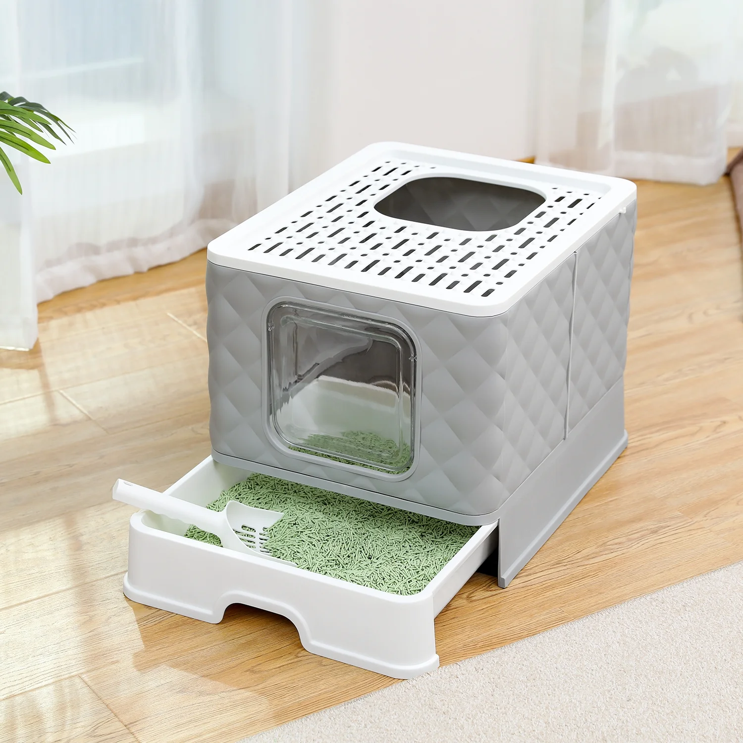 Multi-Entrance Cat Litter Box