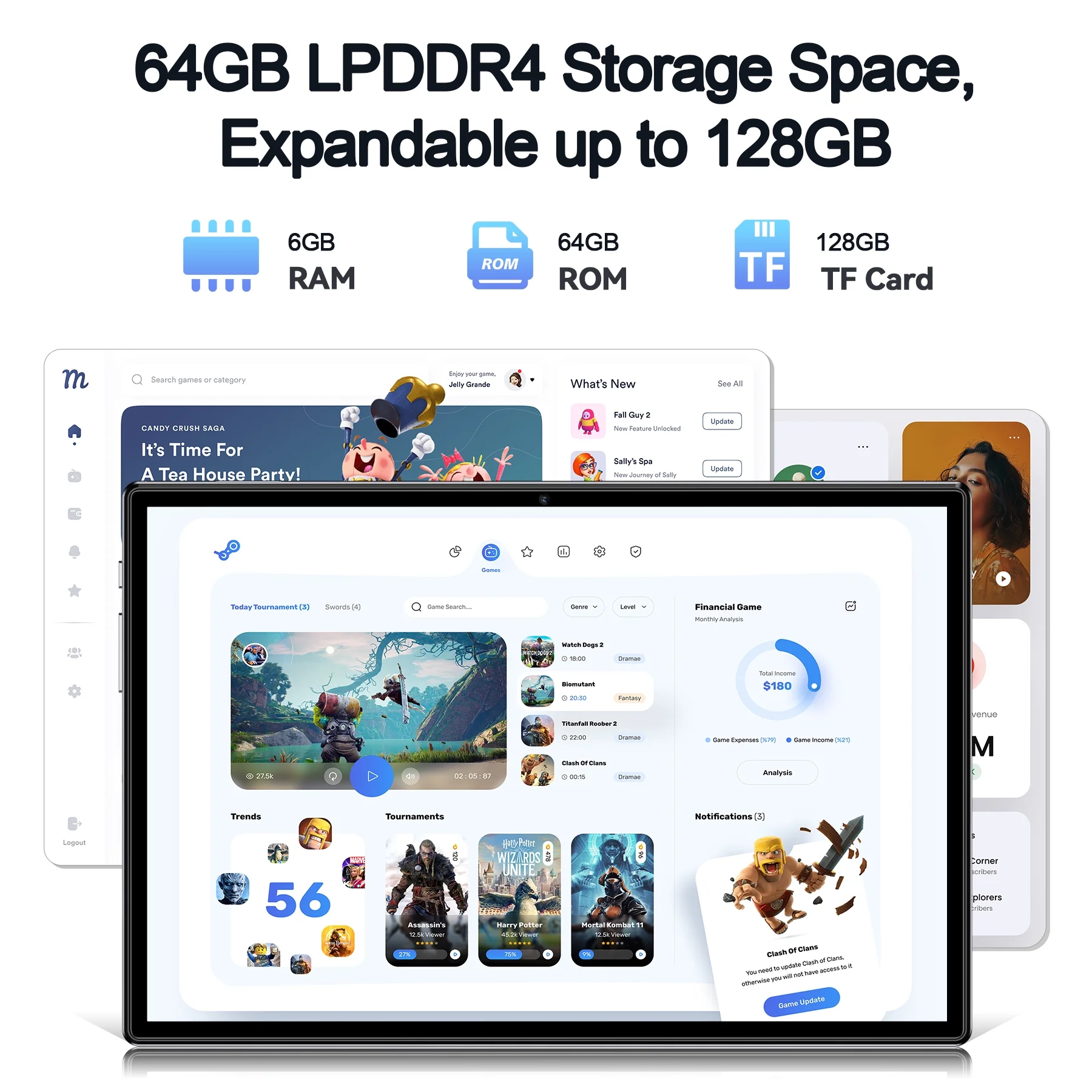 Tablet with 64GB Storage