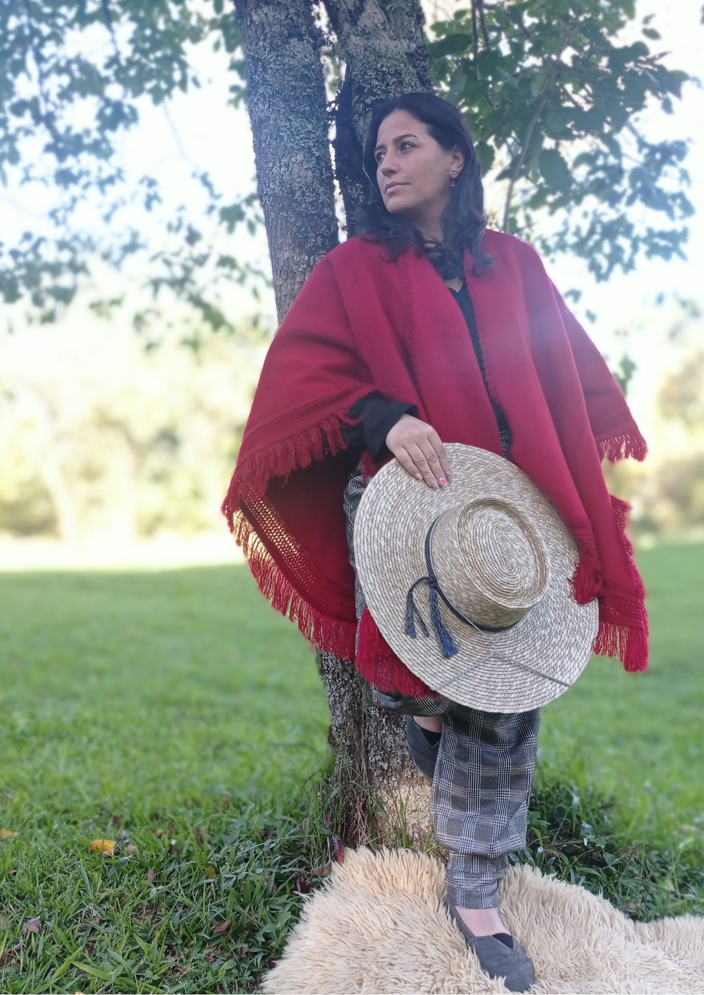 Ruana Chilena - Lã de Alpaca