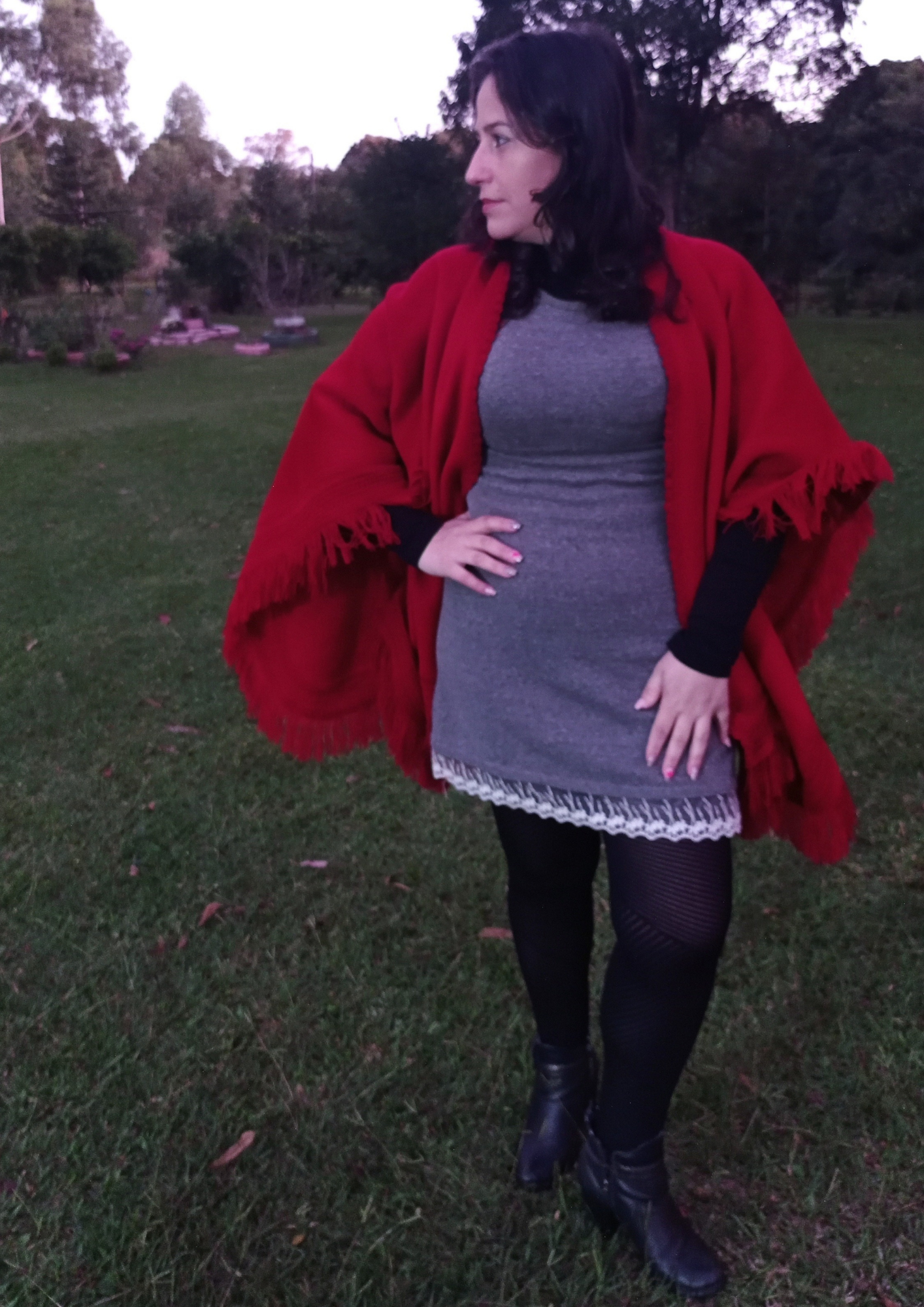 Ruana Chilena - Lã de Alpaca