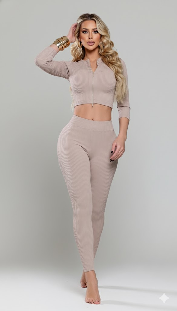 Conjunto feminino bege