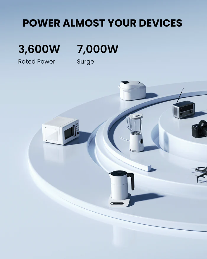 Central eléctrica portátil y de respaldo para el hogar OUPES Mega 3 | 3600 W 3072 Wh