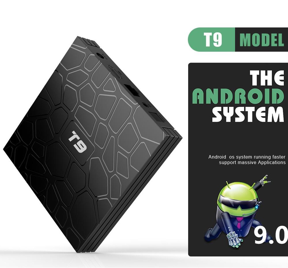 TV Box T9 (4 GB RAM & 64 GB ROM) Quad Core RK3318 4K HD (Android 9.0)