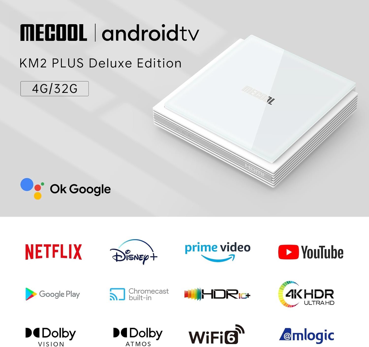 MeCool KM2 Plus Deluxe TV Box - 4GB RAM & 32 GB ROM (Android 11)