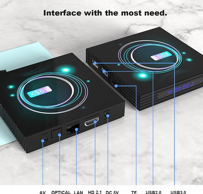 TV Box A95X F3 Slim (4 GB RAM & 64 GB ROM) 8K 4K HD (Android 9.0)