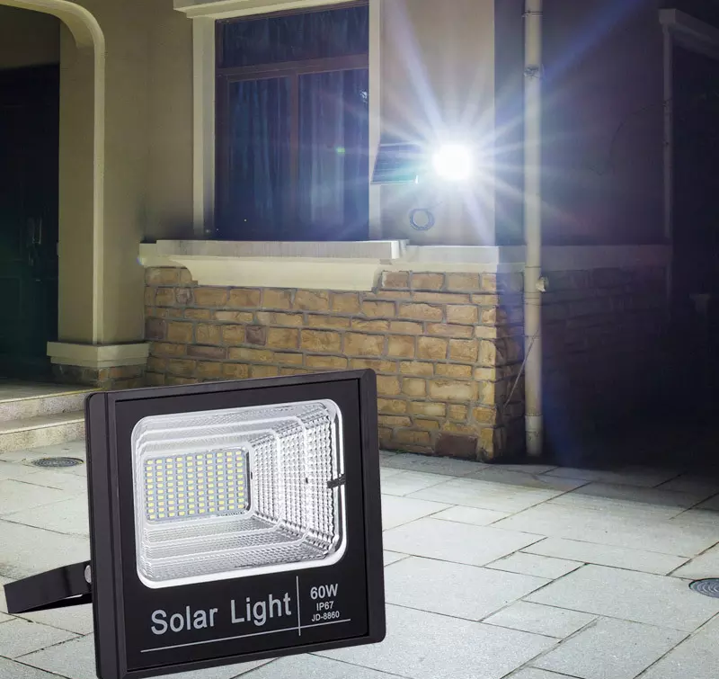 Solar Floodlight - 40 Watts + 63 LEDs + IP67 + 10 Hour - 20 Hour