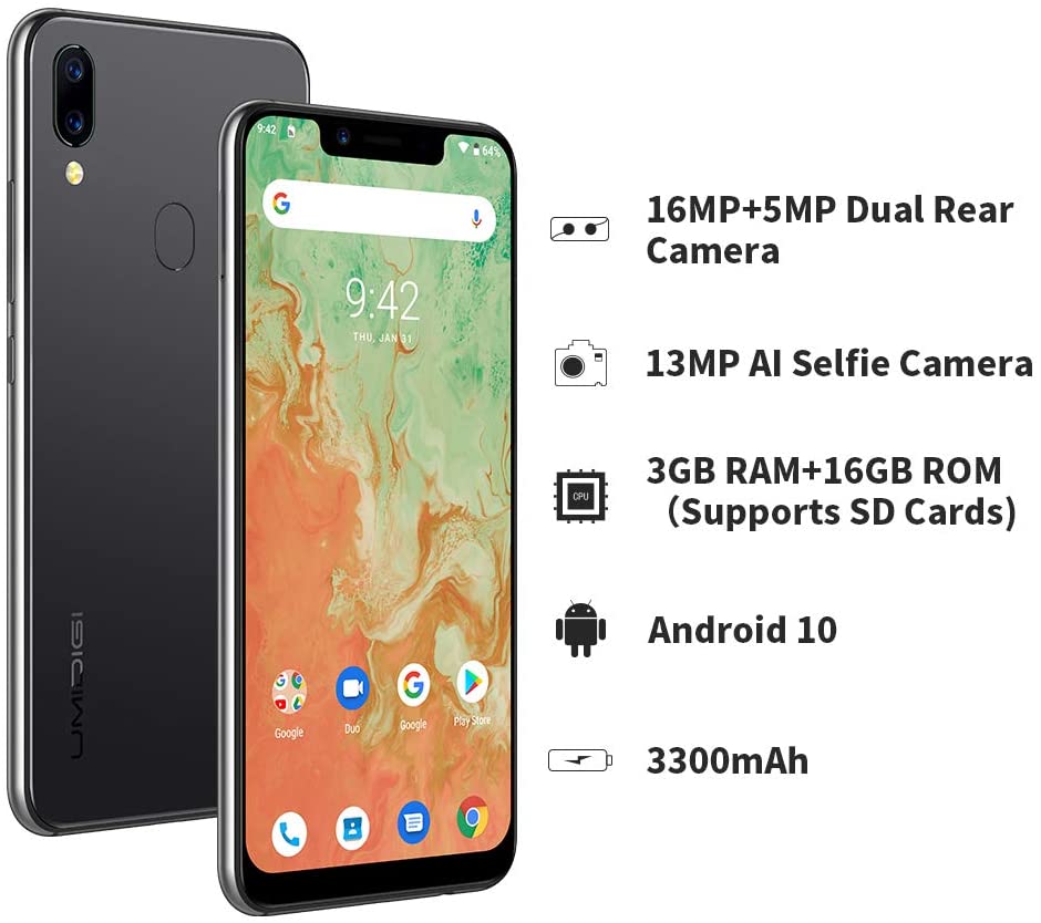 UMIDIGI A3X Dual Camera (3 GB RAM & 16 GB ROM) Android 10 (Unlocked)