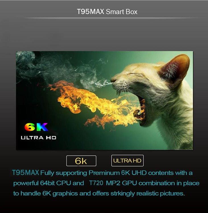 TV Box Allwinner H6 T95 Max (4 GB RAM & 32 GB ROM) 6K 4K HD (Android 9.0)