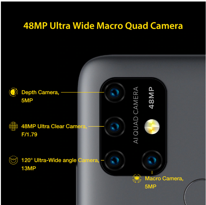UMIDIGI Power 3 48 MP Quad Camera (4 GB DDR4 RAM & 64 GB ROM) Android 10 (Unlocked)