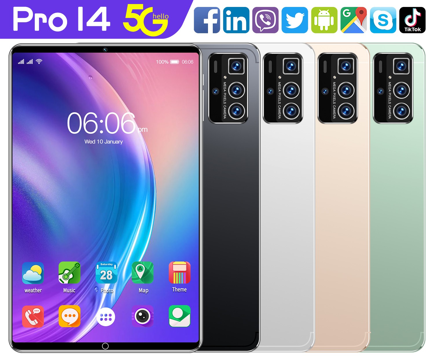 Pro 14 11" Tablet - Android 10 - 16 GB RAM & 1 TB Storage (Black)