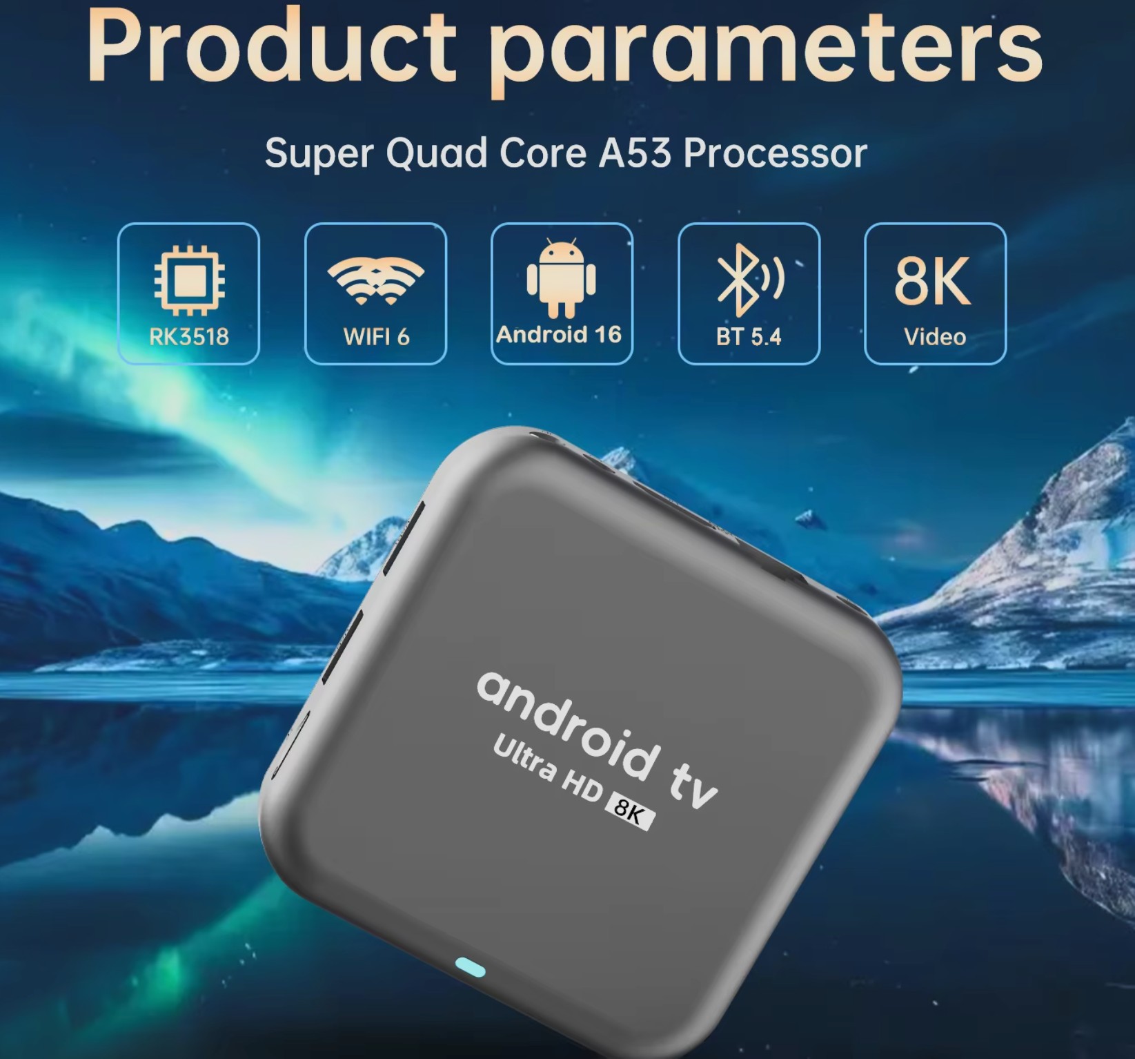 Rockchip Q18 RK3518 8 GB RAM & 128 GB Storage, 8K @ 30fps (Android 16)