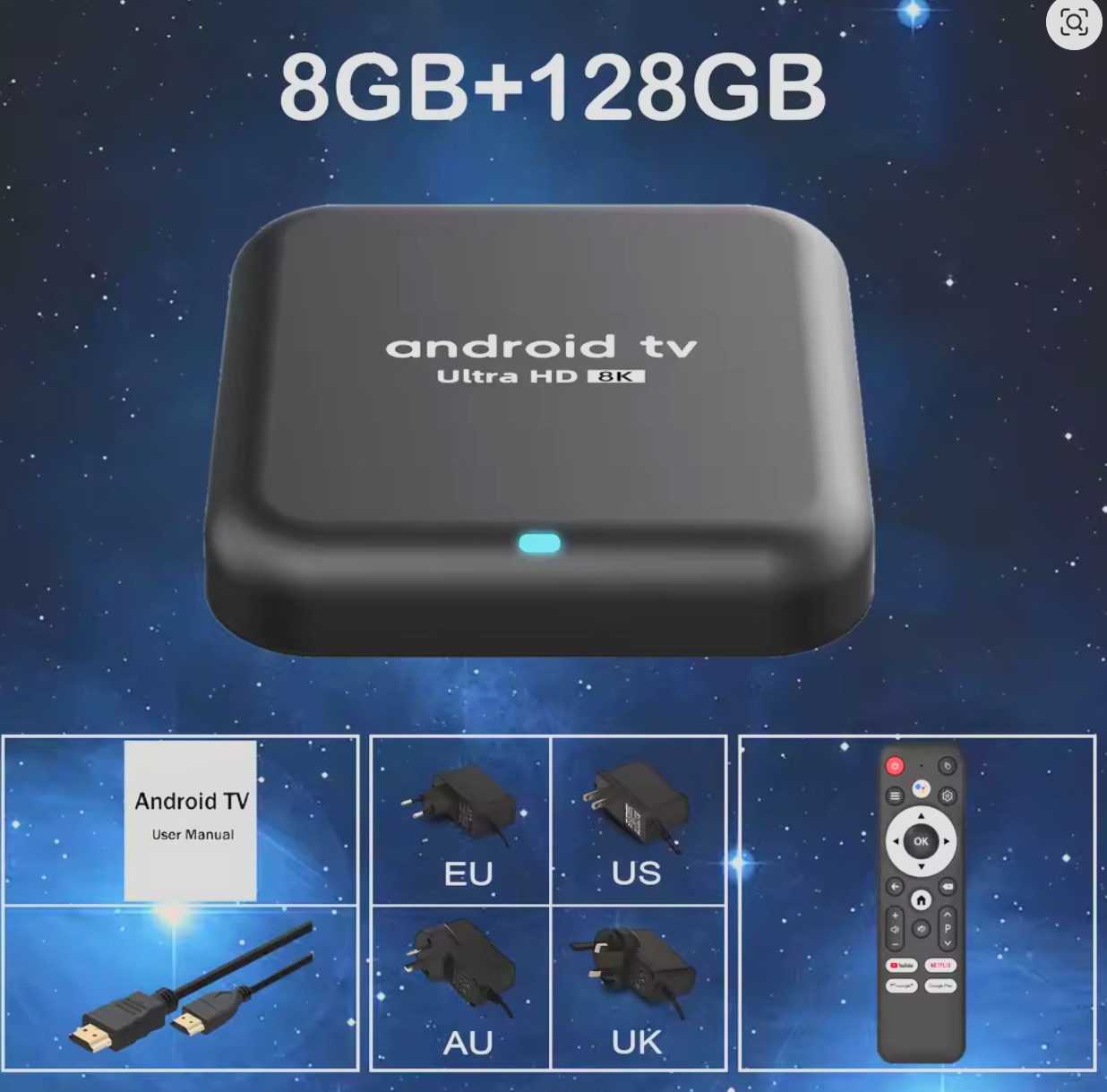 Rockchip Q18 RK3518 8 GB RAM & 128 GB Storage, 8K @ 30fps (Android 16)
