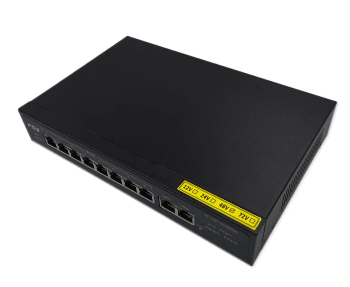 8 Port Unmanaged POE switch and 2 Gigabit Uplink Ports