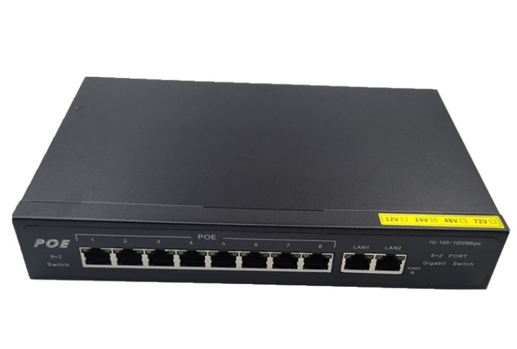 8 Port Unmanaged POE switch and 2 Gigabit Uplink Ports