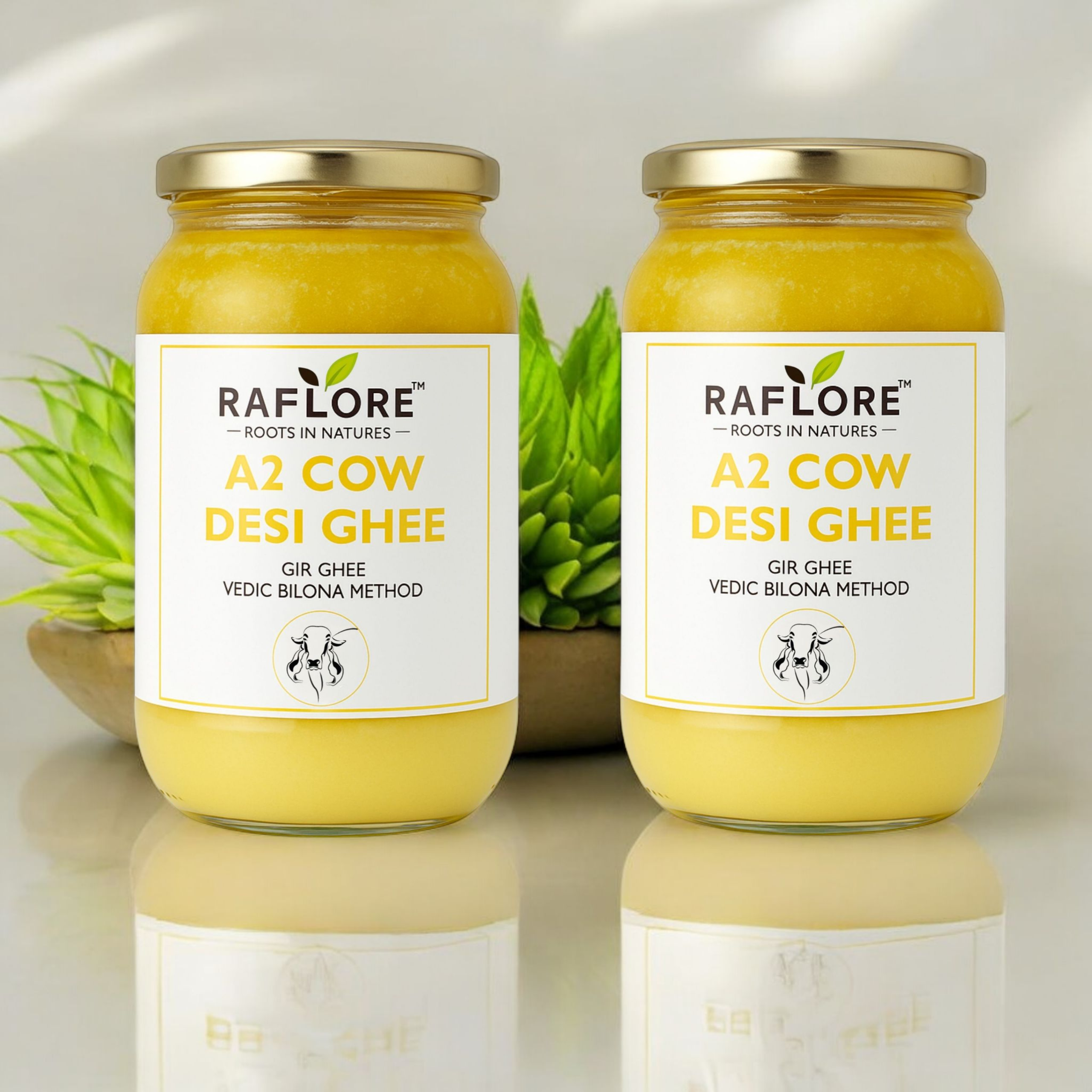 A2 Gir Cow Desi Ghee – 2000ml (Bilona Method) Pack of 2